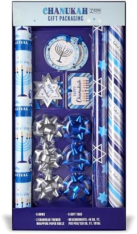 Zion Judaica Hanukkah Gift Wrap Kit