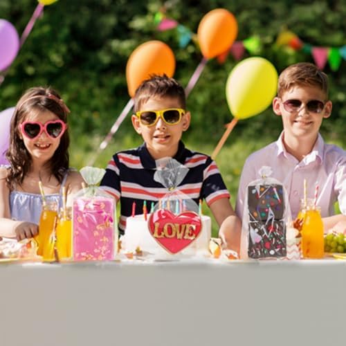 Clear Cellophane Bags with Gold Ties 200 Pack