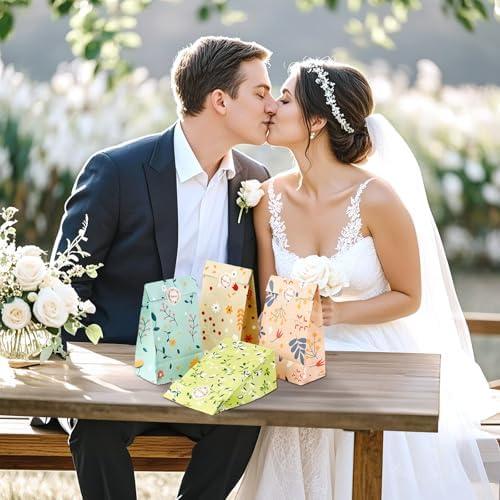 OurWarm 48Pcs Floral Gift Bags for Party Decorations
