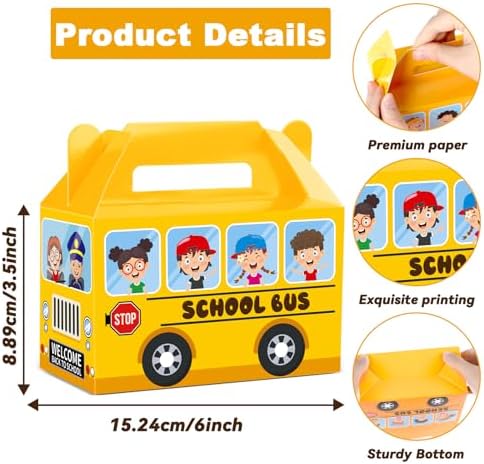 24Pcs School Bus Gift Boxes for Kids Party Favor
