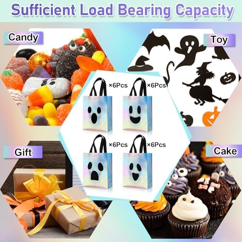 Paterr 24 Pcs Iridescent Halloween Gift Bags
