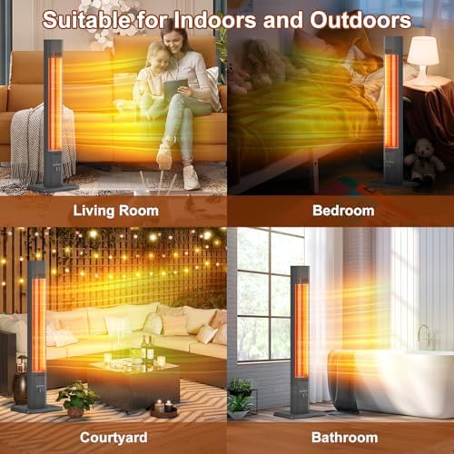 BIESQYA Outdoor Patio Heater with 9 Heat Levels