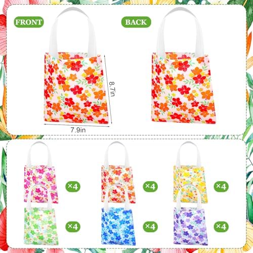 Kolldenn 24 Pcs Hawaiian Tote Bags with Handles