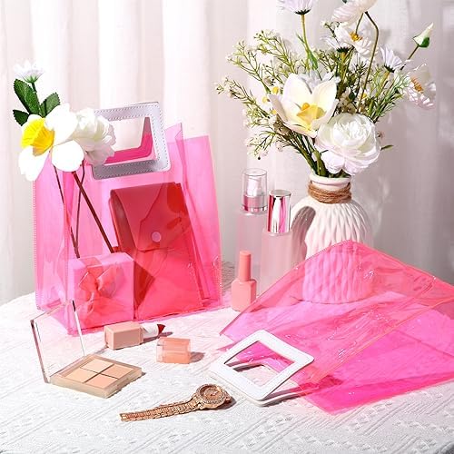 Paterr 20 Pcs Clear Reusable Gift Bags with Handles