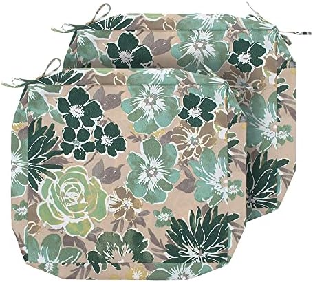 Magpie Fabrics Green Floral Cushion Covers Set of 2