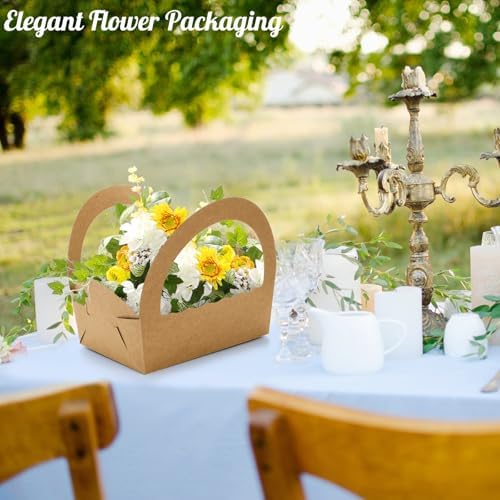 ELFULLY 50 Pack Paper Gift Baskets with Handles