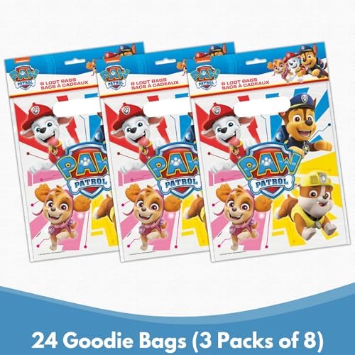 Unique Paw Patrol Goodie Bags - 24 Count Party Favor Set