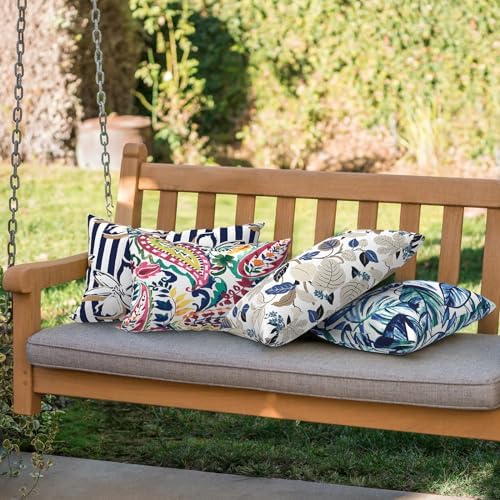Vigour Paisley Lumbar Pillow Set 12x20 Inch Water Repellent Pack of 2