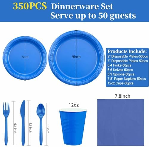 LUODA MirthMood 350 Piece Blue Party Set