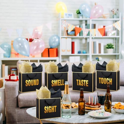 Kolldenn 5 Senses Gift Bags with Handles and Tissue Paper