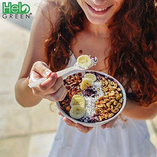 HeloGreen 50 Pack Eco-Friendly 7 Inch Tea Spoons