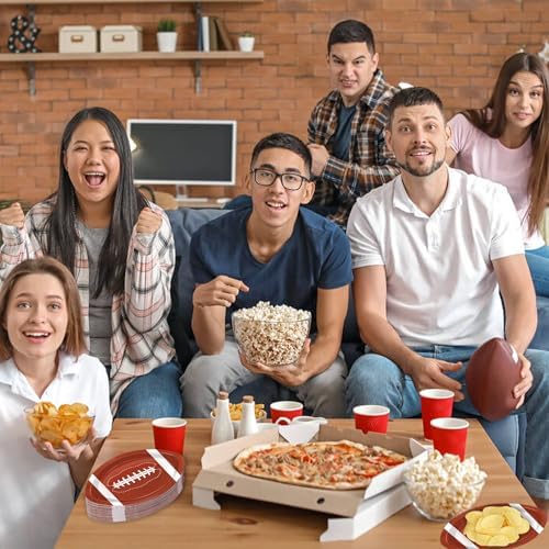 50Pcs Football Shaped Disposable Paper Plates