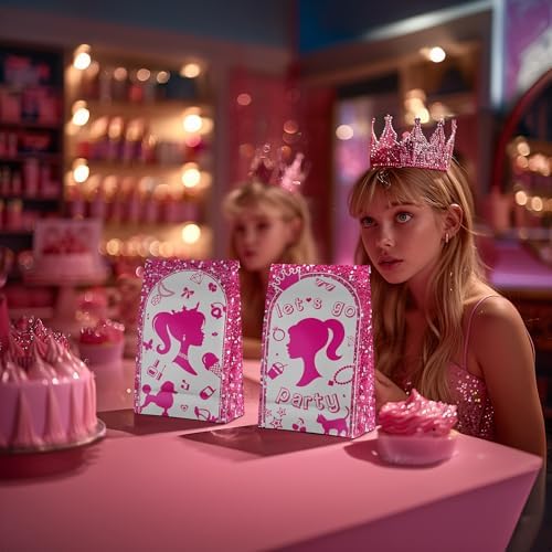 24 Pcs Pink Goodie Bags with Stickers for Girls