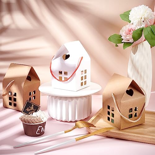 BENECREAT 30Pcs House Shaped Gift Boxes for Wedding Baby Shower Birthday Party
