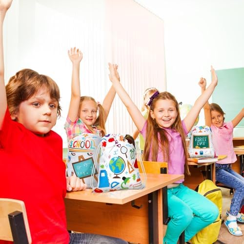 Woanger 30 Pcs Drawstring School Bags with Cute Patterns