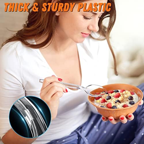 Dipoo 360pc 68 Inch Clear Plastic Spoons Heavy Duty BPA Free
