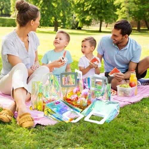 20 Pcs Reusable Holographic Gift Bags with Handle