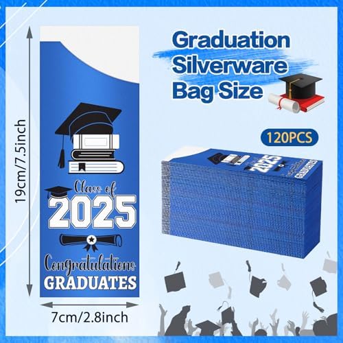 DTOFOOT 120 Pcs Graduation Silverware Bag