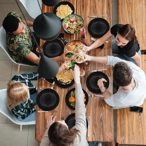 40Pcs Black Disposable Paper Plates Set for Parties and Events