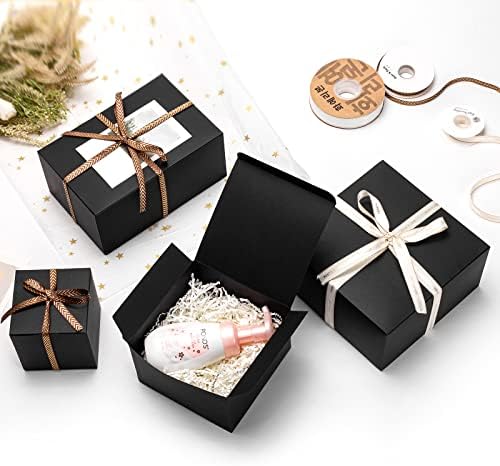 Mcfleet Black Gift Boxes with Lids 10 Pack