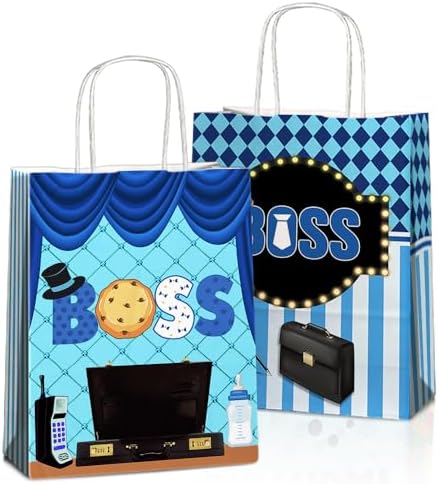JOYGATHER 24 Pcs Boss Party Favor Bags with Handles