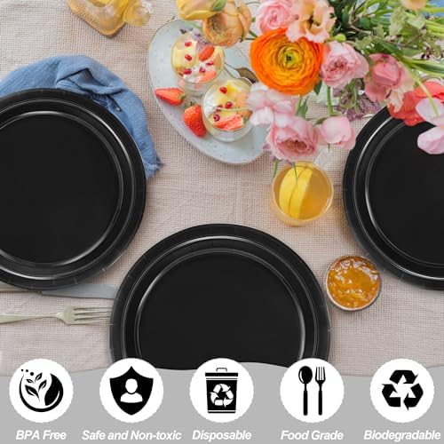 50 Pack 9 Inch Disposable Paper Party Plates