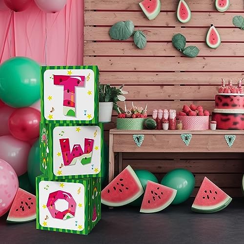 Cartoon Melon 2nd Birthday Balloon Gift Boxes Decor