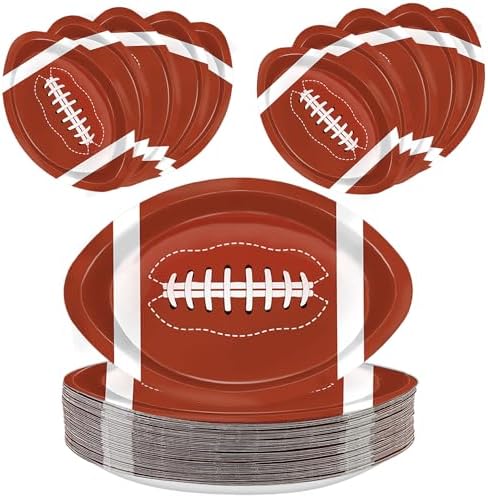 50Pcs Football Shaped Disposable Paper Plates