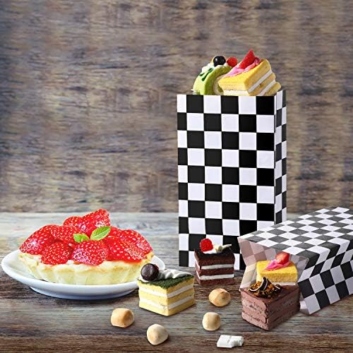 28 Pack Checkered Racing Treat Bags for Birthday Parties
