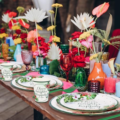 350 Pcs Tropical Wedding Tableware Set for 50 Guests