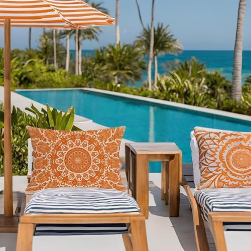 Jartinle Fall Orange Waterproof Pillow Covers 12x20