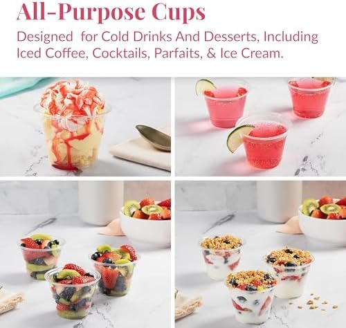 Prestee 500 Clear Plastic Cups 9 oz Cocktail Glasses