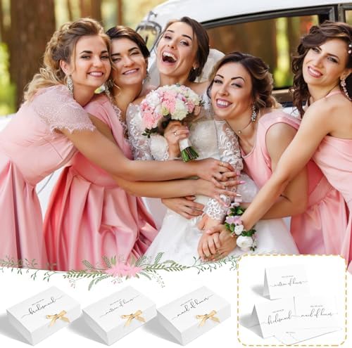 8 Pack Bridesmaid Proposal Boxes with Cards and Ribbons