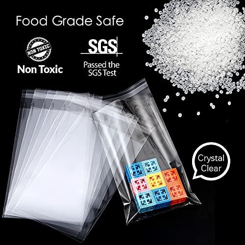LEOSINDA 100 pcs 3 x 11 Inch Clear Self Seal Cellophane Bags