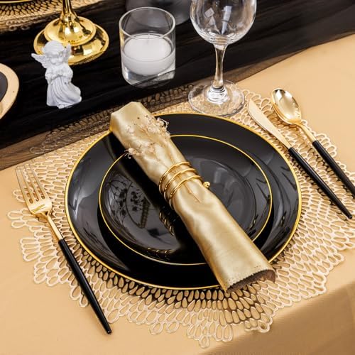 Supernal 102pcs Gold Plastic Cutlery Set