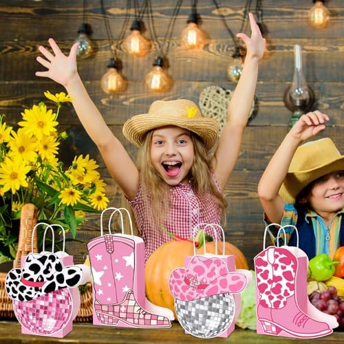 12PCS Disco Cowgirl Party Favor Bags for Western Themed Events