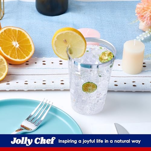 JOLLY CHEF 100 Pack Silver Rimmed Disposable Cups