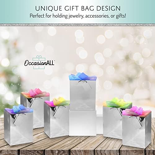 OccasionALL Small Gift Bags with Metallic Handles 12 Pack