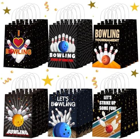 Kolldenn 24 Pcs Bowling Party Favor Bags