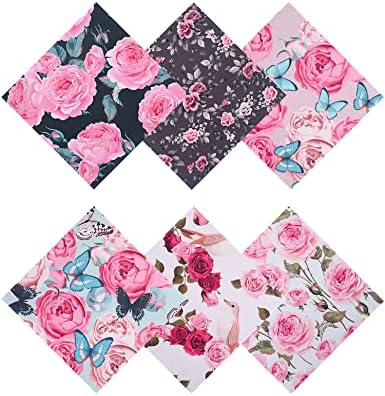 6PCS Thickened Microfiber Glasses Cleaning Cloth with Flower Design