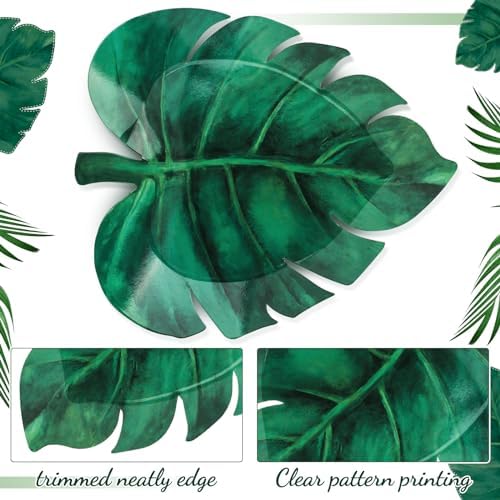 Zonon 50 Pcs Leaf Shaped Paper Plates 98 Inch