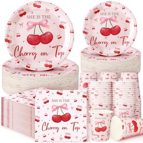 Zhehao 200 Pcs Wedding Party Plates Napkins Set