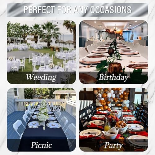 Nervure 175PCS Silver Plastic Plates for 25 Guests