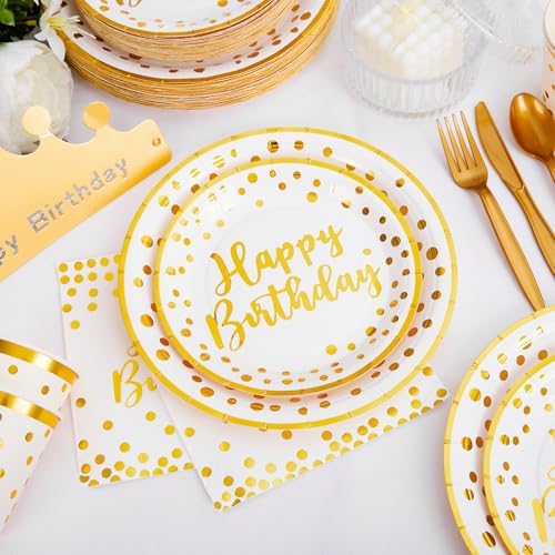 Supernal 350pcs Birthday Plates and Napkins Set