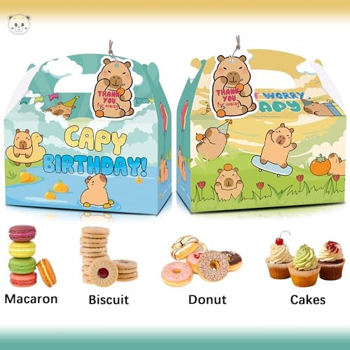 Capybara Party Favor Boxes 12 Pcs Gift Set