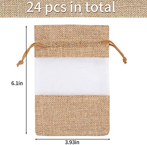 CCINEE 24pcs Burlap Drawstring Gift Bags