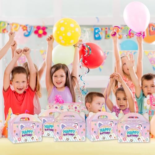 16 Pcs Cartoon Cat Theme Gift Bags With Handles