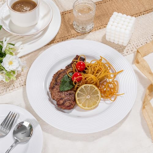 FLOWERCAT 100PCS White Plastic Plates for Parties
