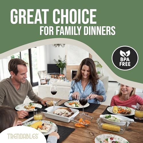 Trendables 80 Piece Plastic Disposable Plates Set