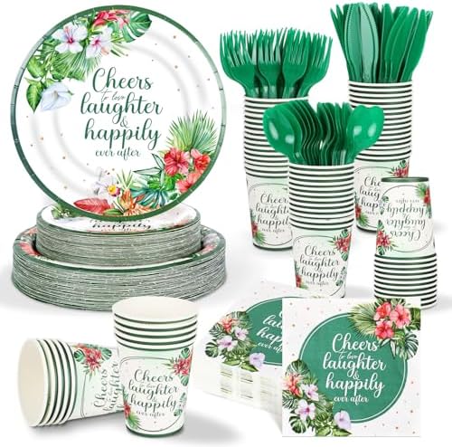 350 Pcs Tropical Wedding Tableware Set for 50 Guests